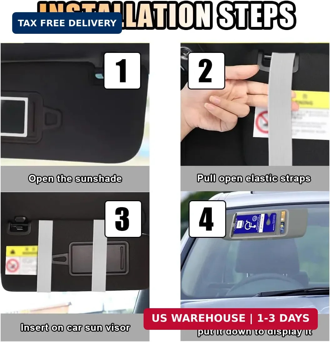 JOYCOURT Handicap Placard Holder for Car, Disabled Parking Permit Sign Protector