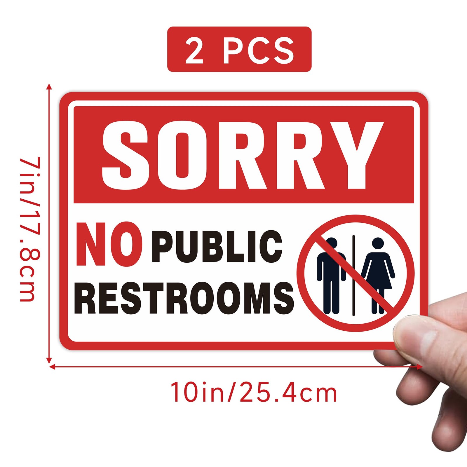 2PCS No Public Restroom Signs for Business, Self Adhesive Weatherproof Vinyl …