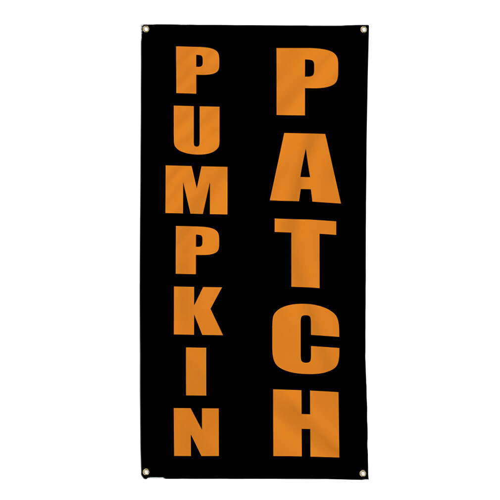 Vertical Vinyl Banner Multiple Sizes Pumpkin Patch Food Fair Promotion Business