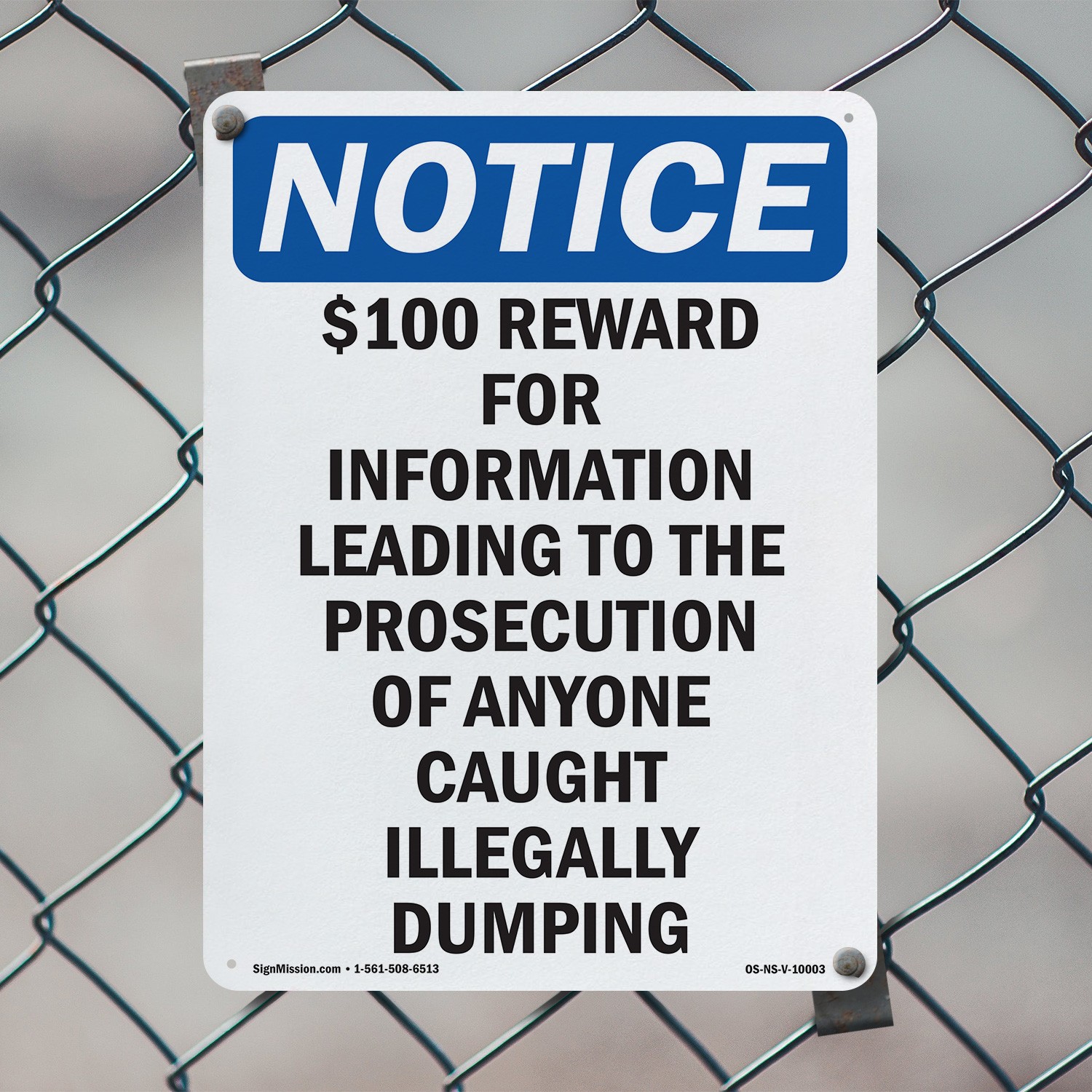 $100 Reward For Information Leading OSHA Notice Sign Or Decal – 5 or 10 Pack