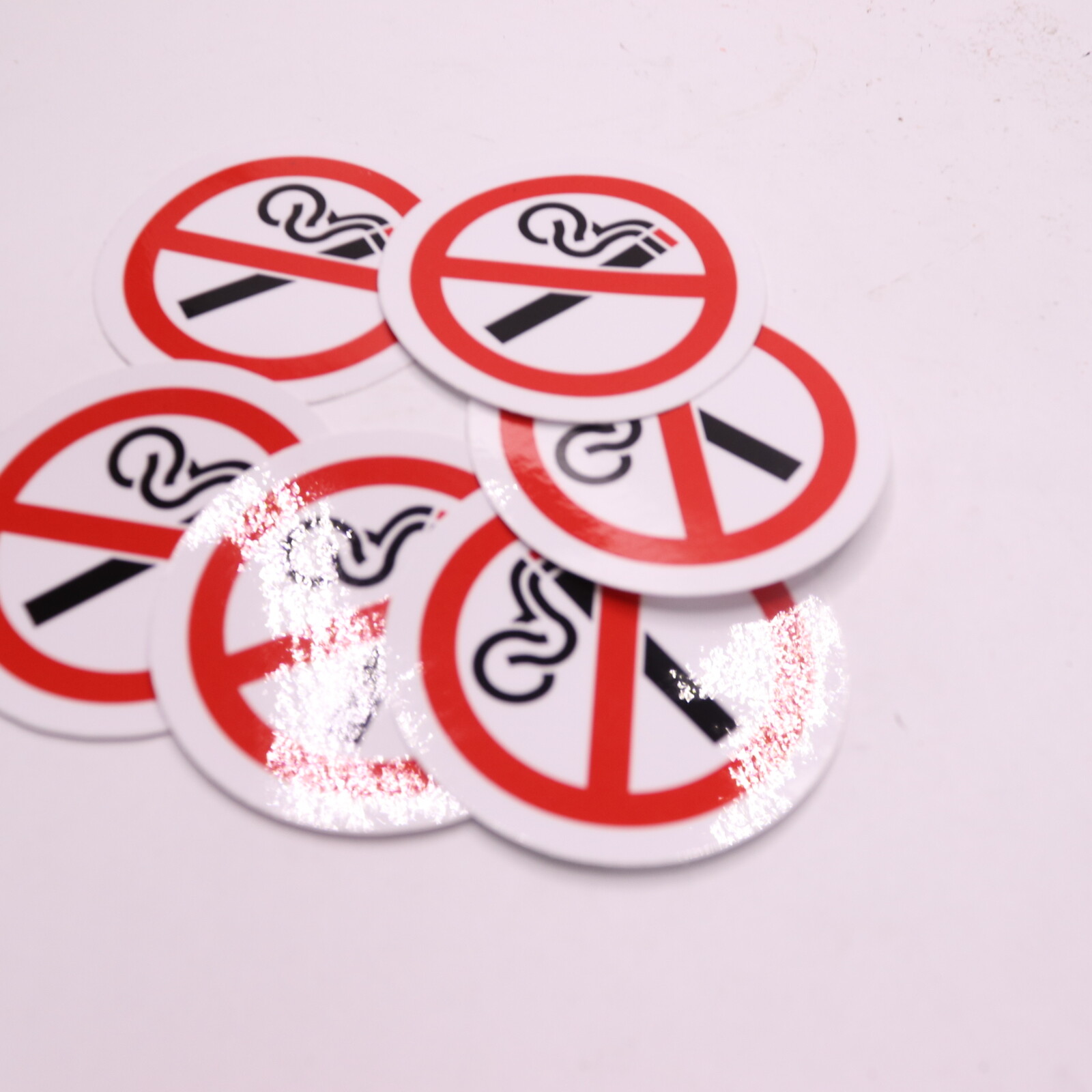 (6-Pk) iSYFIX No Smoking Sign Sticker Laminated Self-Adhesive Vinyl 3&Prime; x 3&Prime;