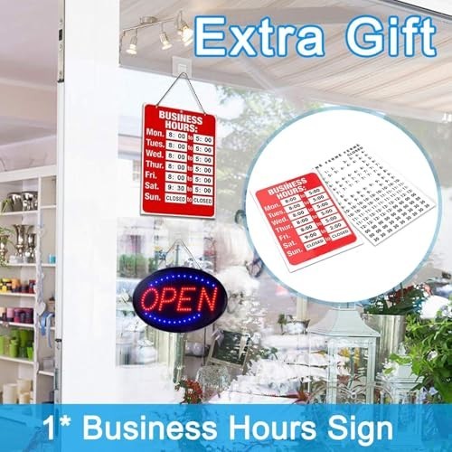 LED Open Sign 19×10 Inch Ultra Bright Flashing Mode Store Window Display Wall