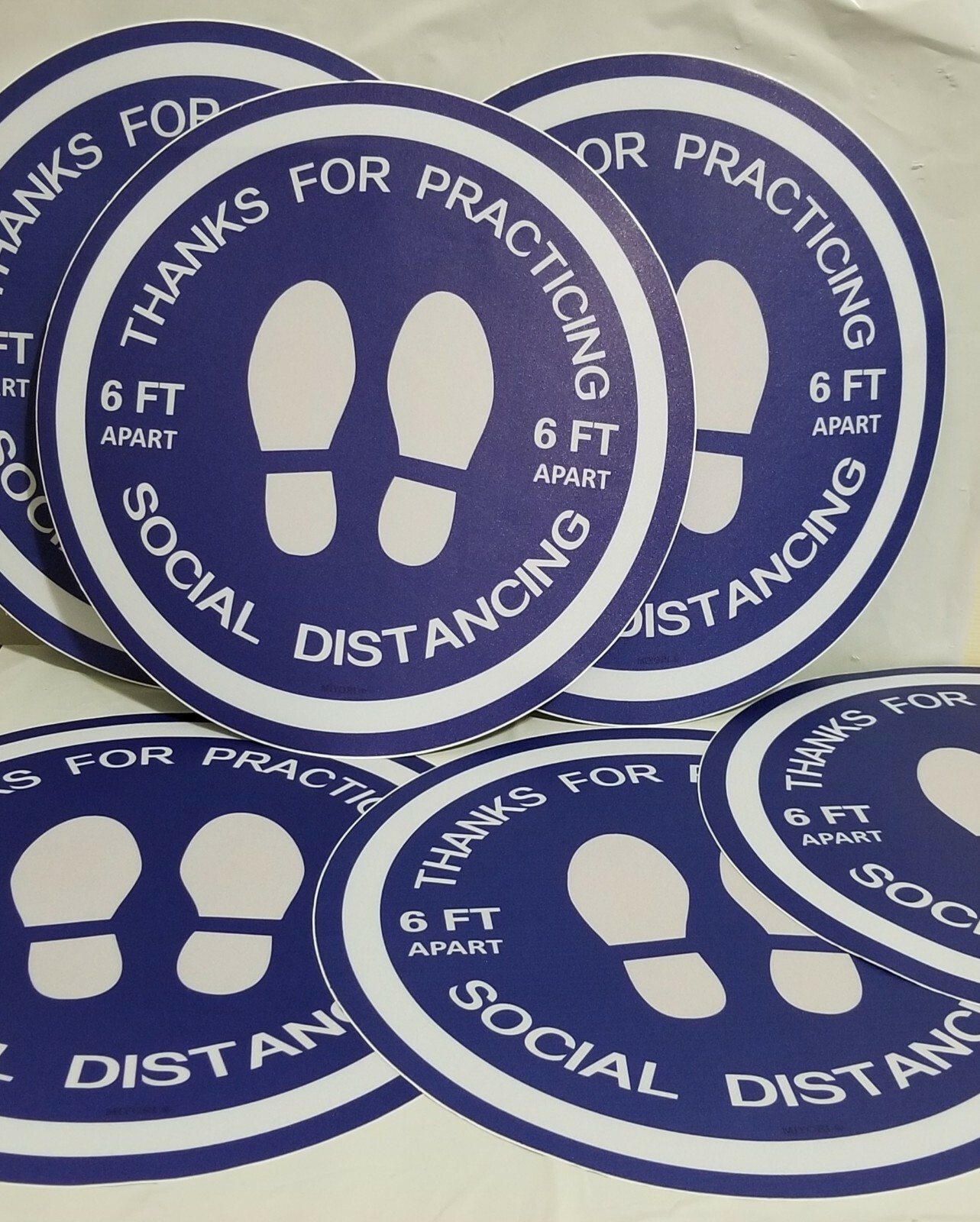 6 Pk Thanks For Practicing Social Distancing Office Lobby Wall Notice Sign 12&Prime;