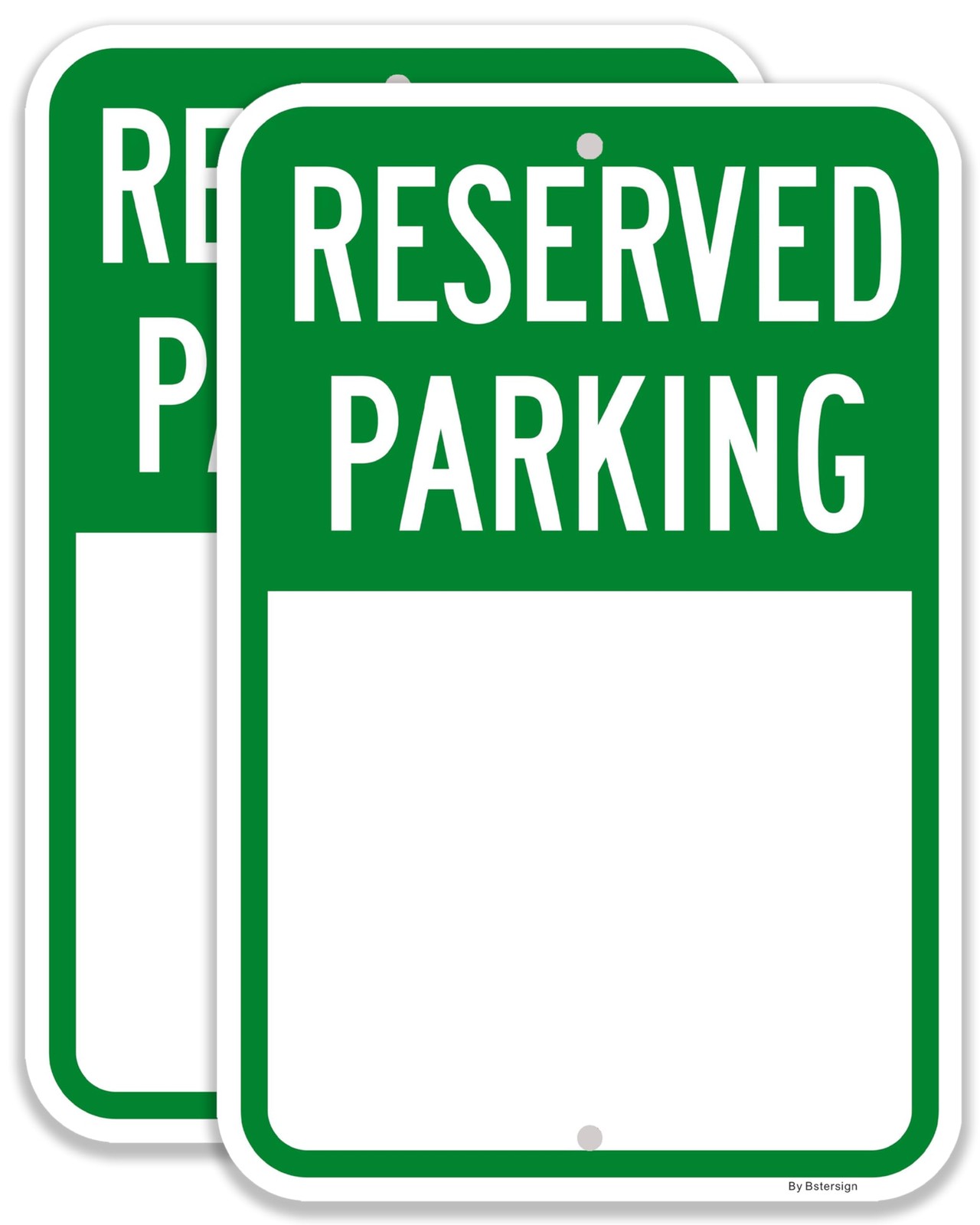 2 Pack 12×18 inch Blank Reserved Parking Sign Write-On Reflective Aluminum