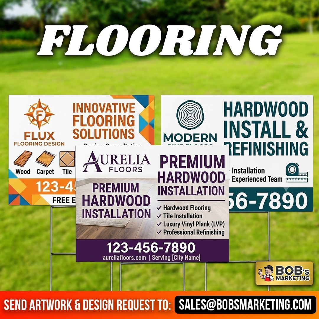 20 Pack Custom Yard Signs 24×18 Full Color Wholesale Printing + Metal H Stakes