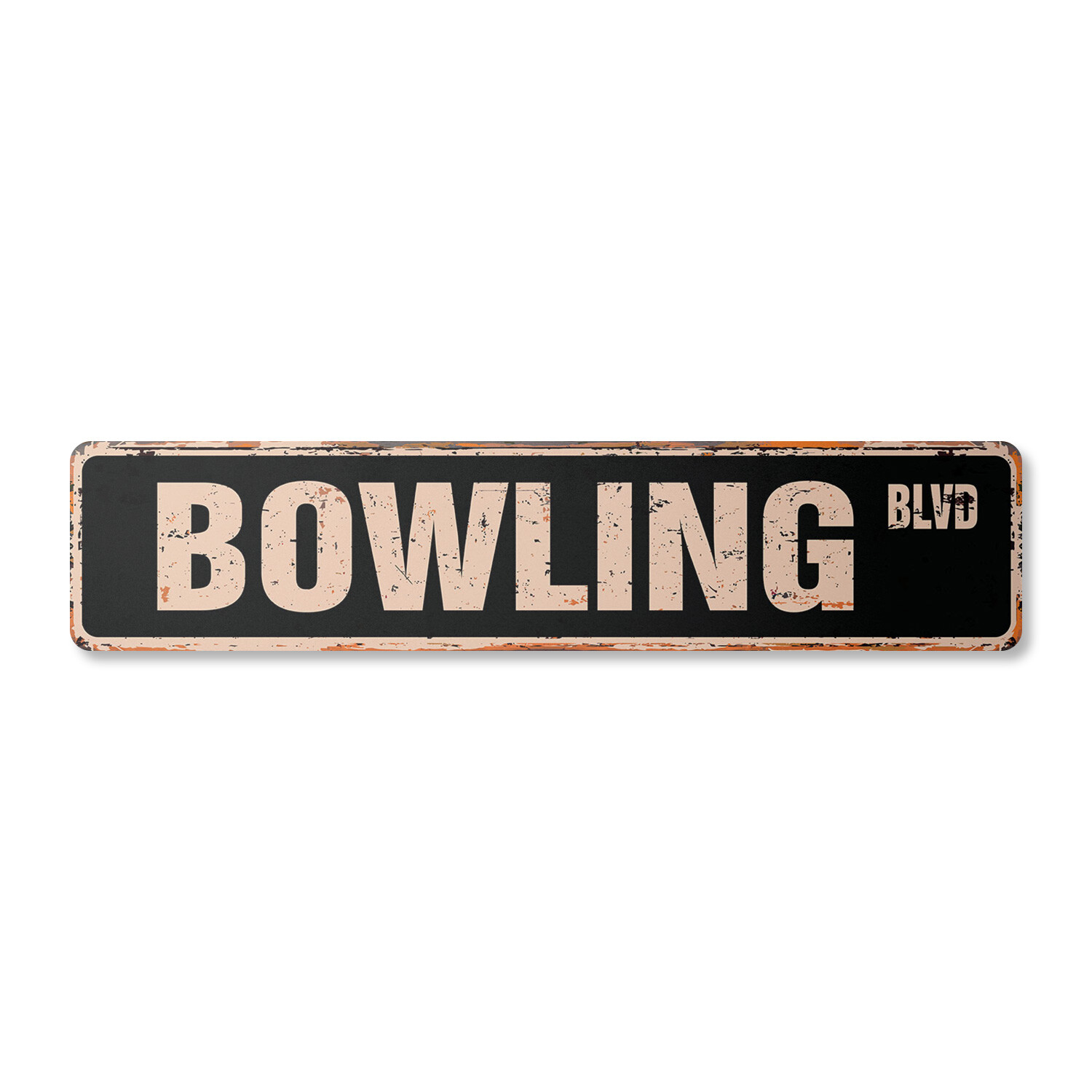 BOWLING Vintage Street Sign Metal Plastic balls bags shirts alley team
