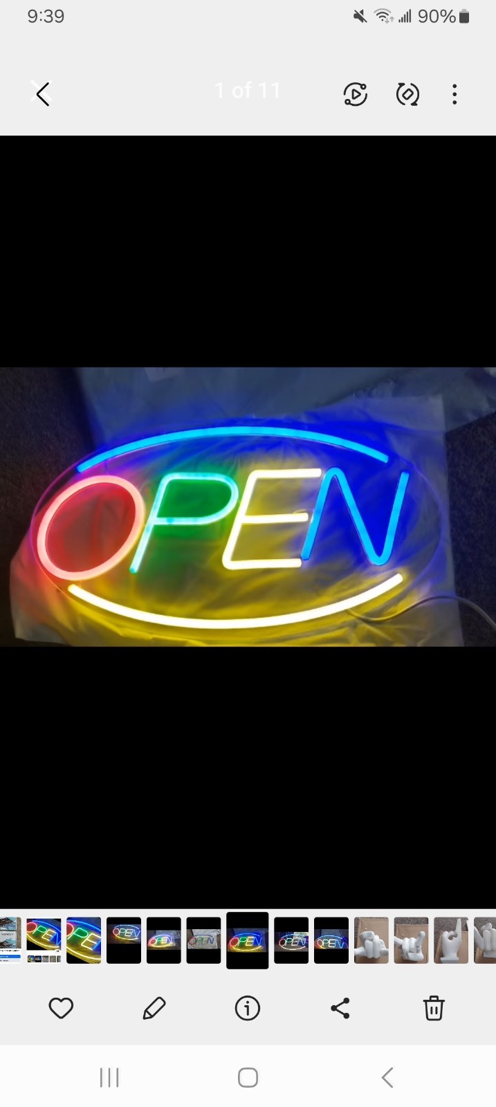 OPEN Multicolor Illuminated Sign for Business Hours/Status Display