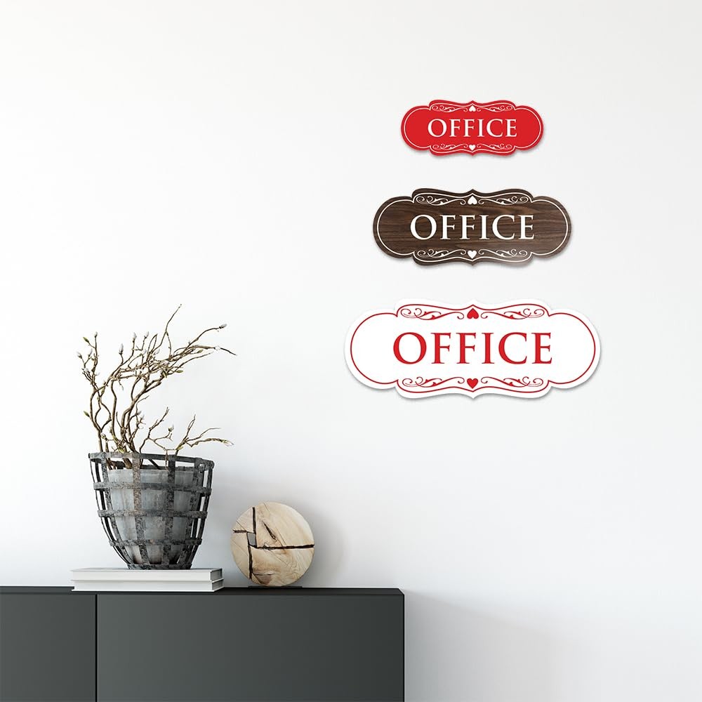 Designer Office Sign | Easy Installation – Black – Medium 1 Pack