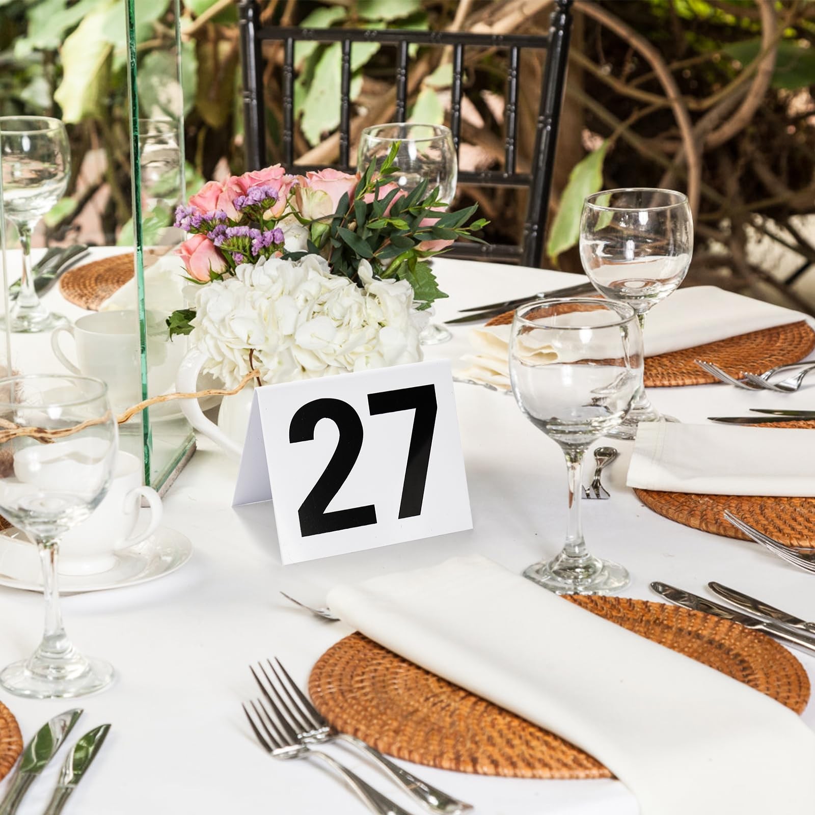 30 PCS Restaurant Table Numbers 130 White Double Side Acrylic Tent 3.5x3x2.3 In