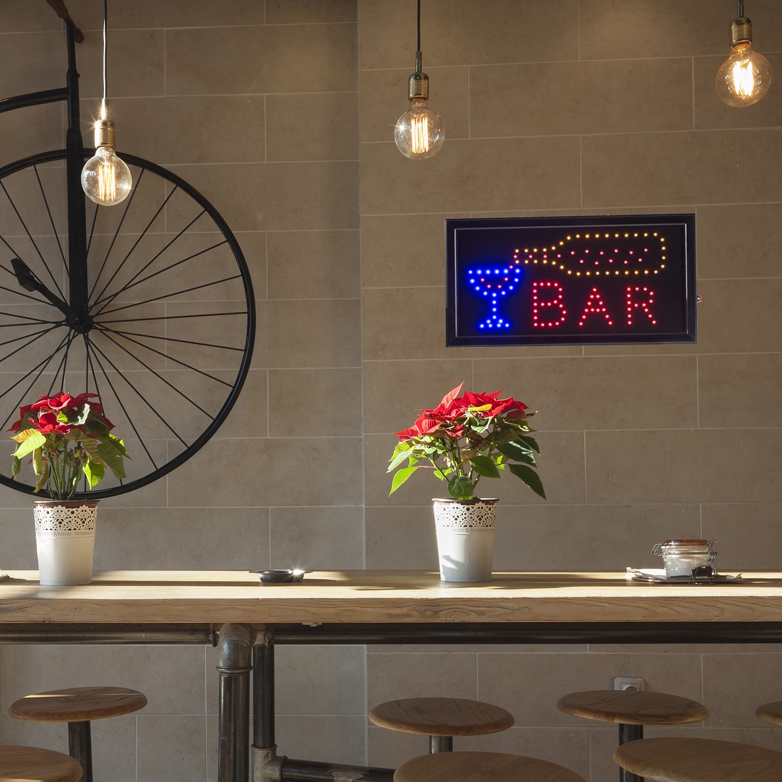 LED Bar Sign Neon Light Bright Window Store Sign for Restaurant Bar Business