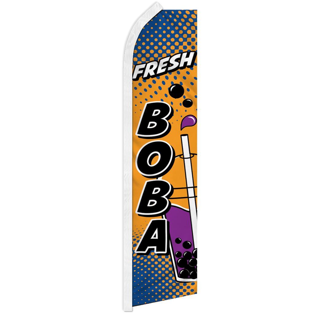 FRESH BOBA advertising super flag polyester banner sign *POLE NOT INCLUDED*