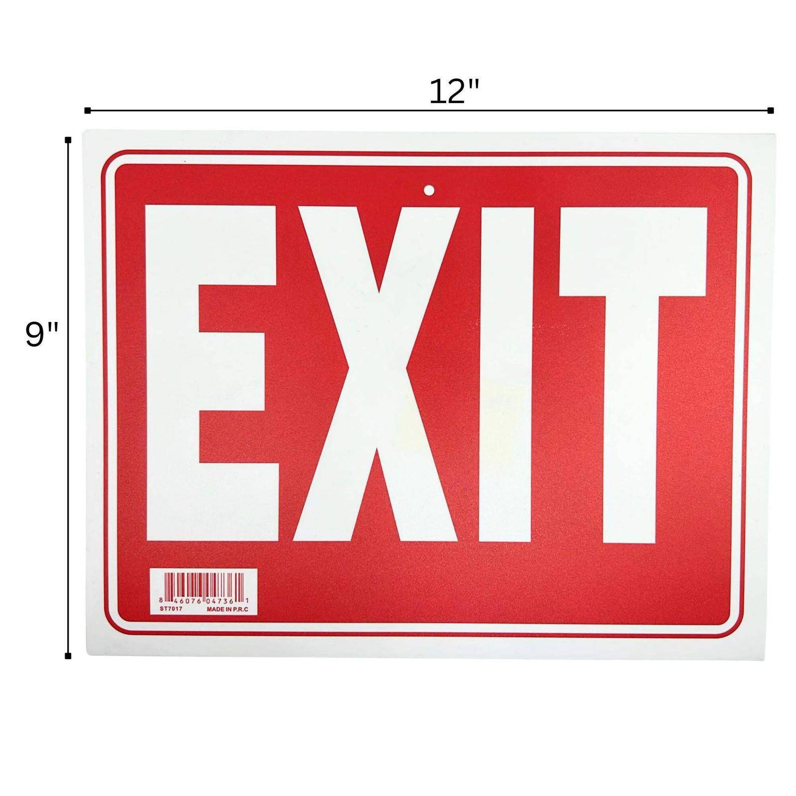 9&Prime;X12&Prime; « EXIT » Plastic Signage Sign-1 Pack