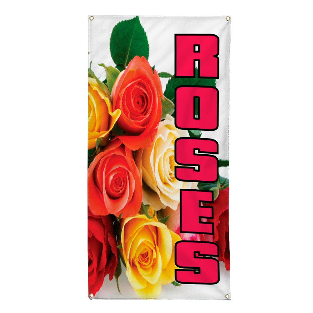 Vertical Vinyl Banner Multiple Sizes Roses Business Business Outdoor