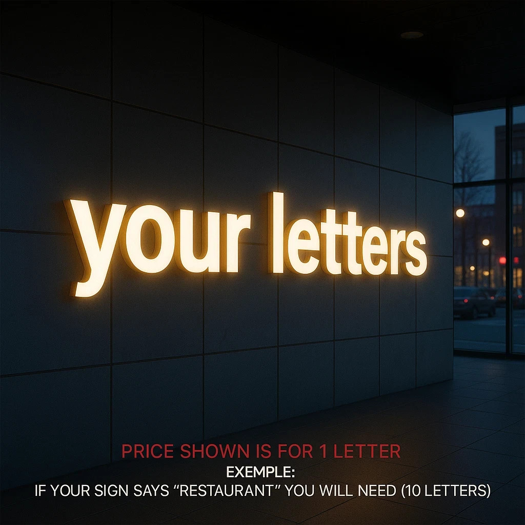 𝑵𝓙̶ Your Letters Custom 3D Channel Letters Illuminated & Non-Illuminated