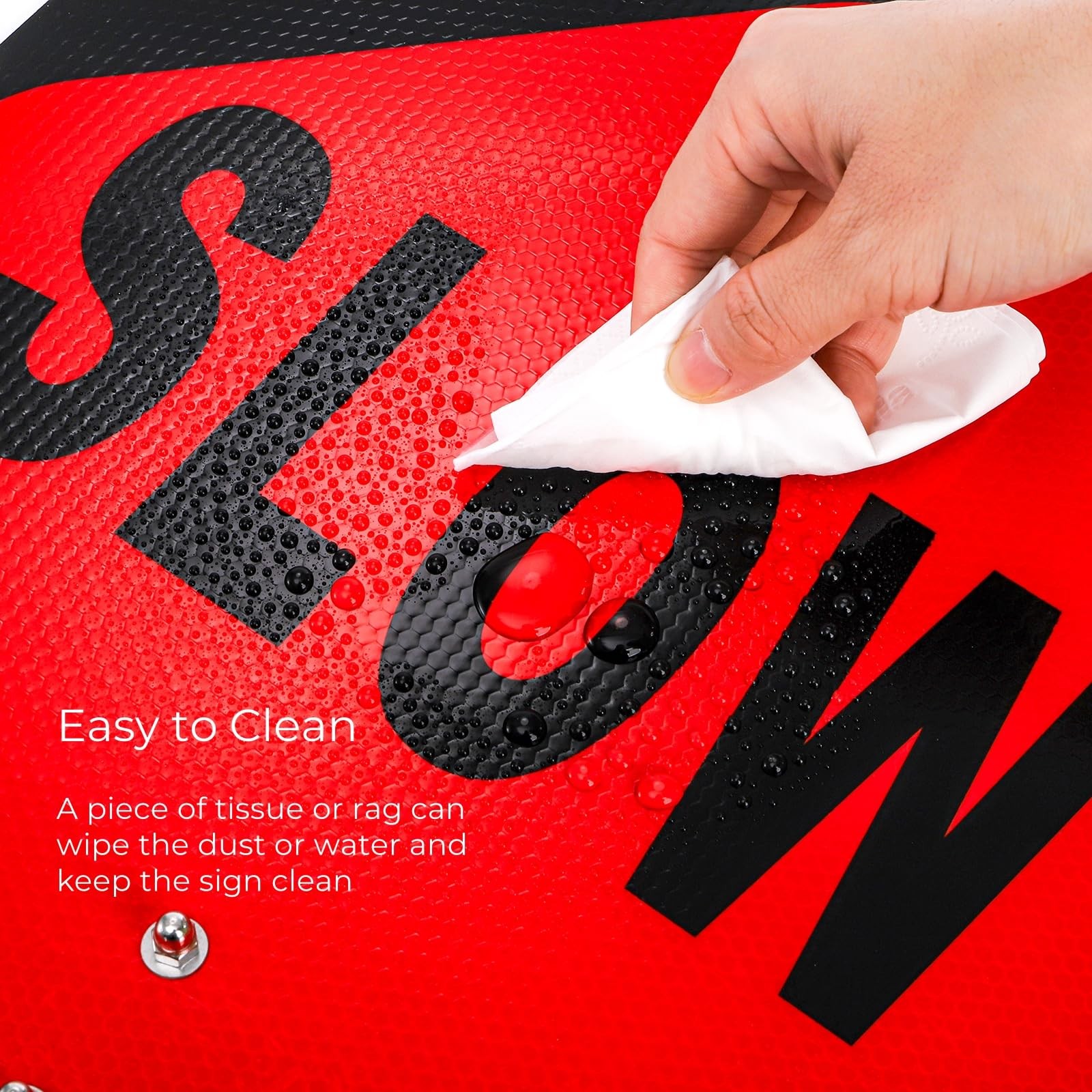 2 PCS 13 Inch Hand Held Stop Slow Signs with Metal Handle Double Sided Paddle