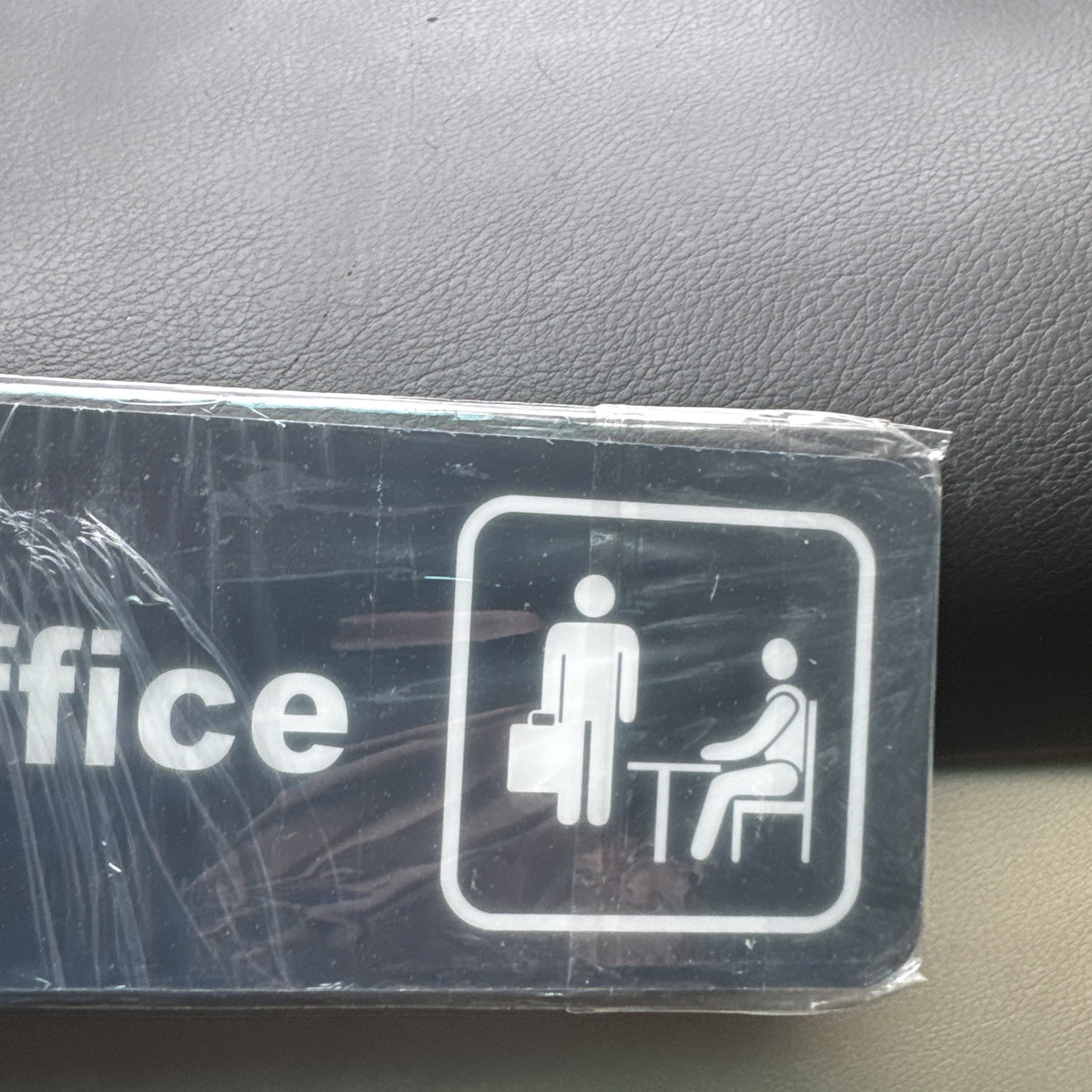 9×3 inch Black Office Sign Acrylic Self-Adhesive Plaque for Door or Wall