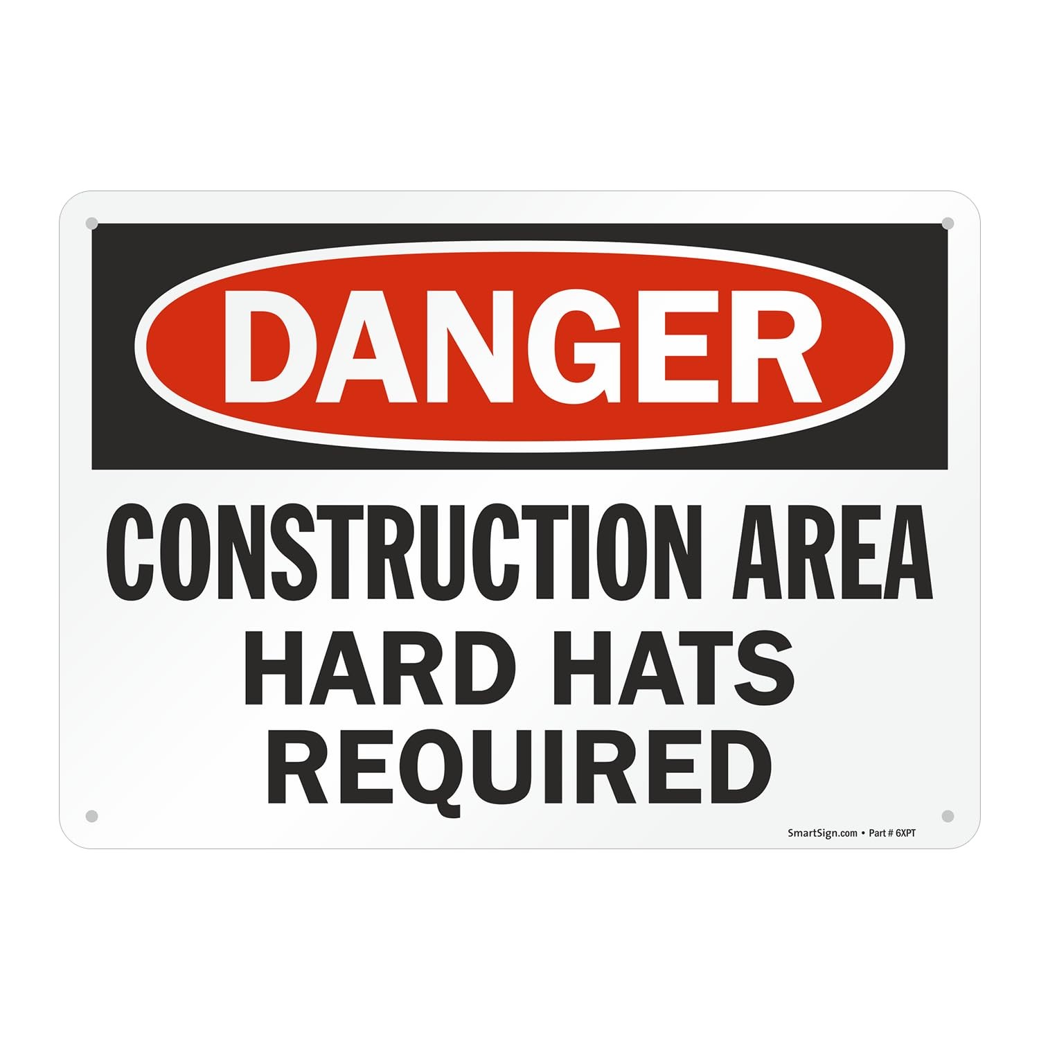 1 PCS U91386NA_10x14 Danger Hard Hats Required Sign 10×14 Inch Aluminum