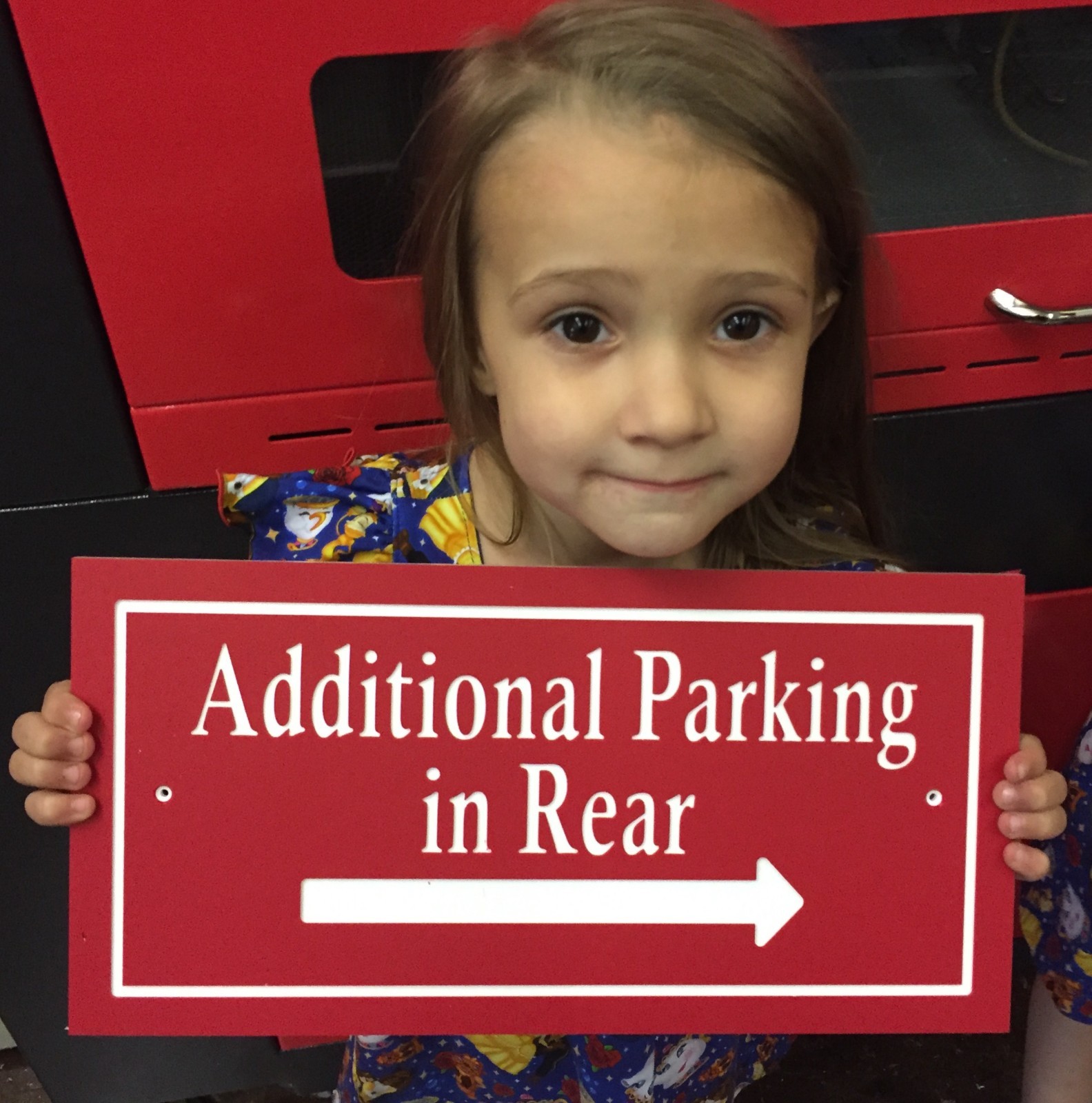 Rectangle Additional Parking in Rear Sign 14×7&Prime; 1/4&Prime; King ColorCore Red/White
