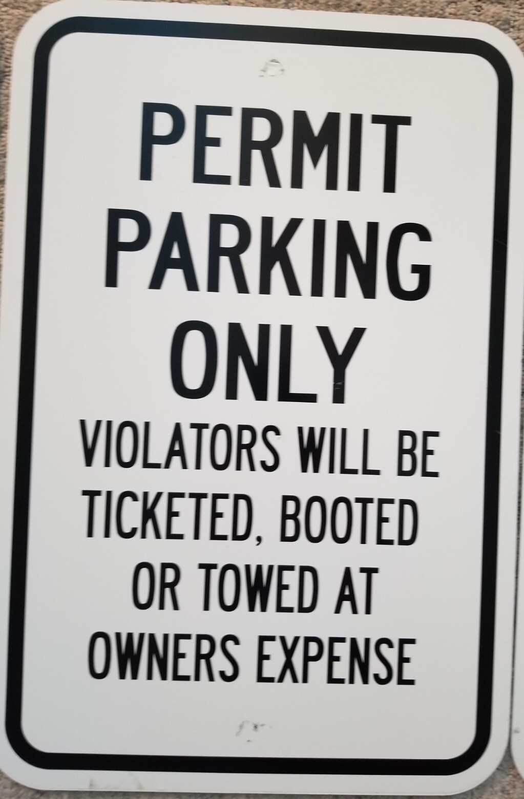 3 Signs 12&Prime;x18&Prime; Heavy Gauge Aluminum Signs 1 – RESIDENT PARKING ONLY, 2 – PERMIT