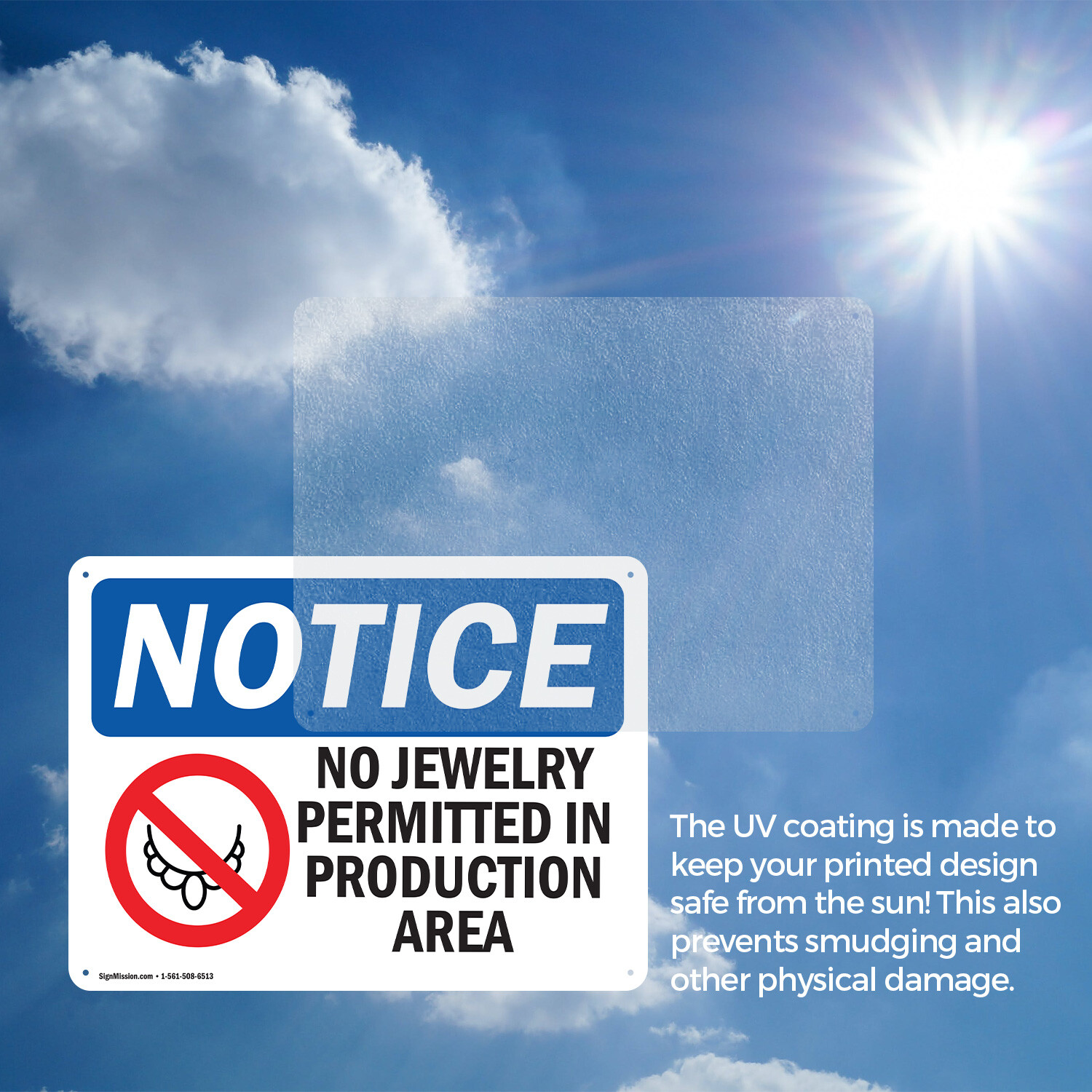(2 Pack) No Jewelry Permitted In Production OSHA Notice Sign Decal Metal Plastic