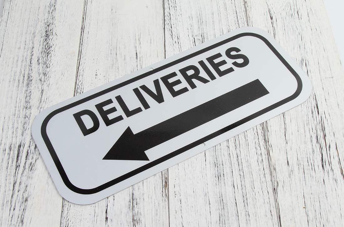 6×14 inch Deliveries with Left Arrow Sign Reflective Rust Free Aluminum .040