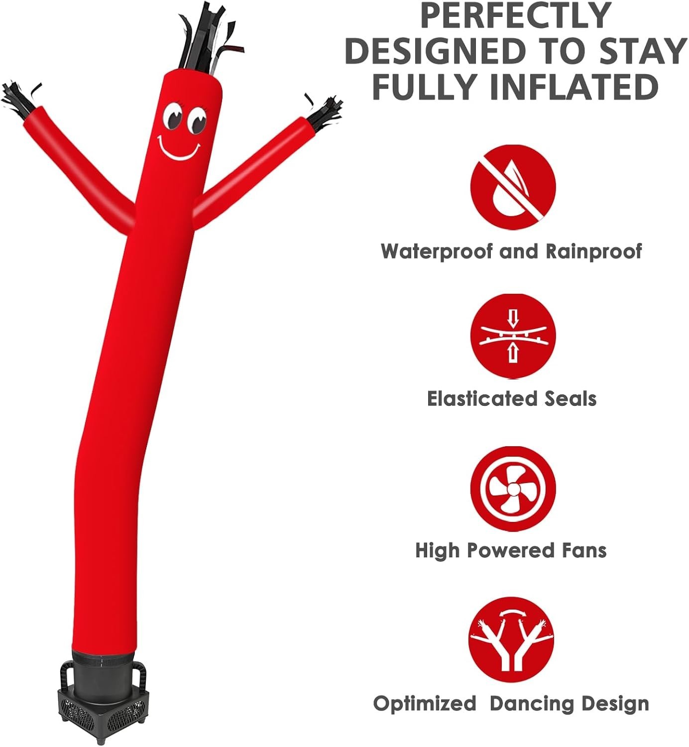 Complete 6FT Red Hot Chili Pepper Sky Dancer Inflatable Tube Man Blower