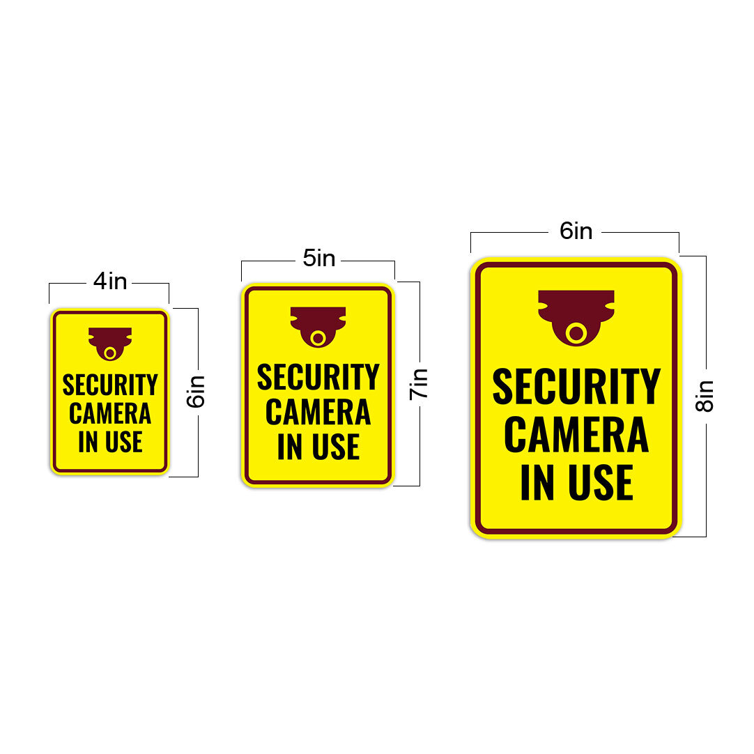 Portrait Round Plus Security Camera in Use Wall or Door Sign
