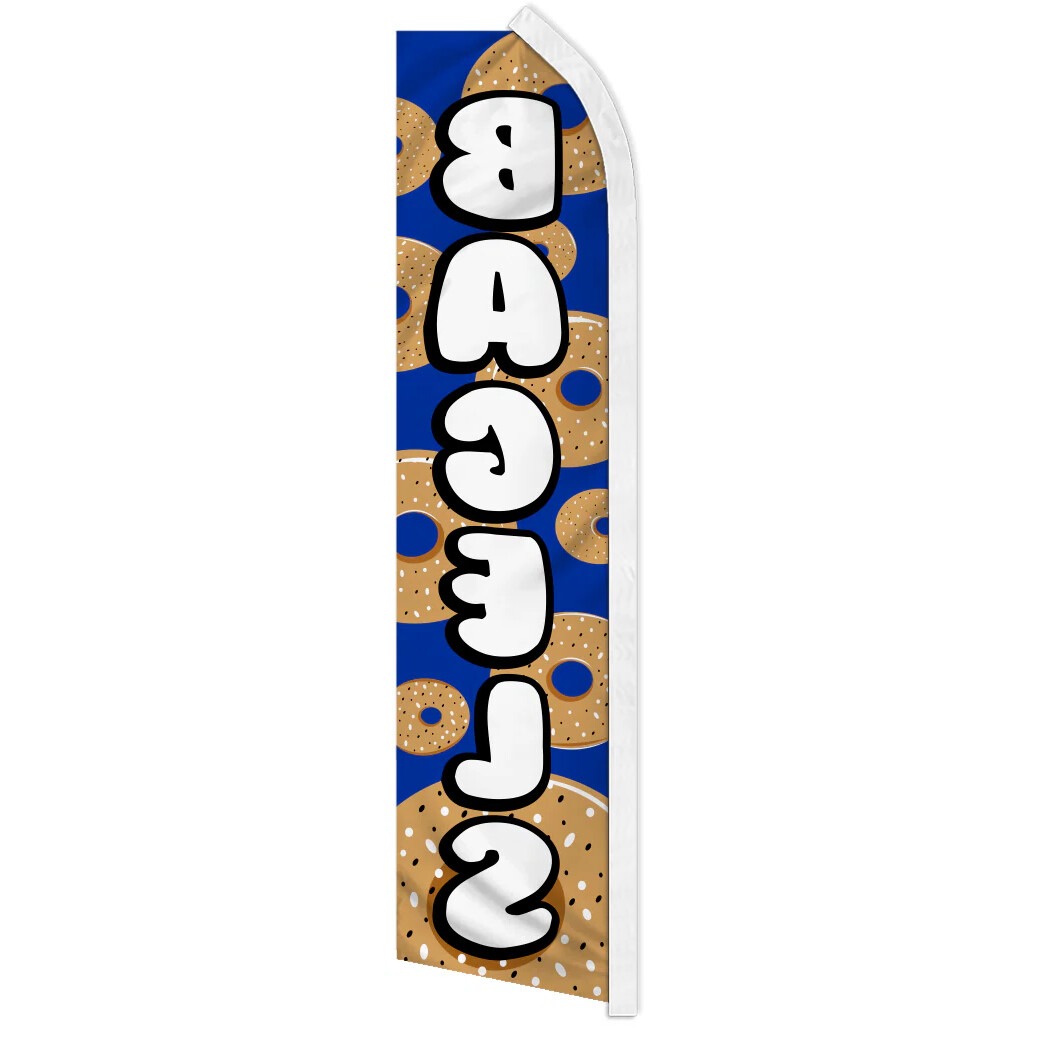 « BAGELS » advertising super flag swooper banner business sign food
