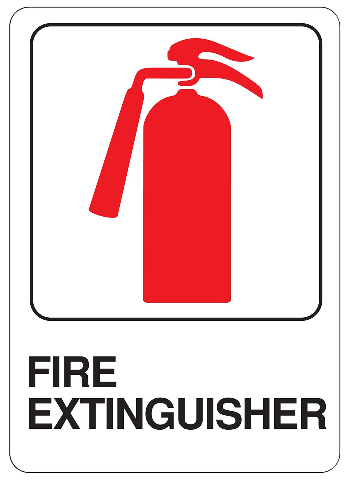 D-16 FIRE Extinguisher Info Graphic Plastic Sign, 5 x 7, Black/Red/White
