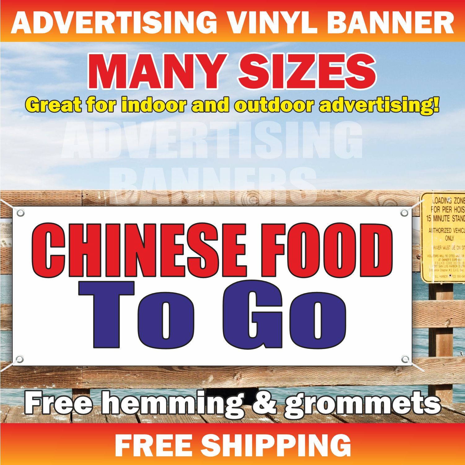 Chinese food to go Advertising Banner Vinyl Mesh Sign fast food truck