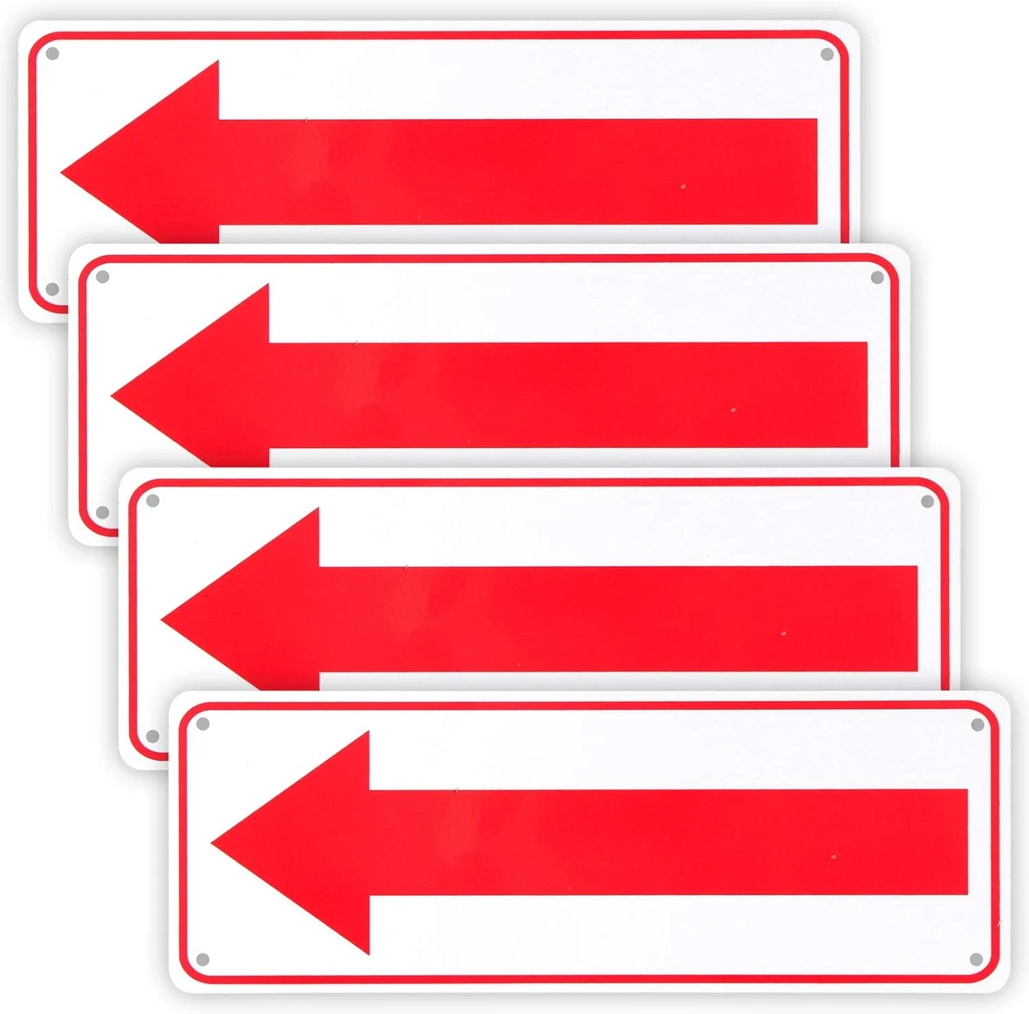 4-Pack Arrow Sign,For Indoor or Outdoor Use，10&Prime;X 3.5&Prime; .04&Prime; Aluminum Reflective S