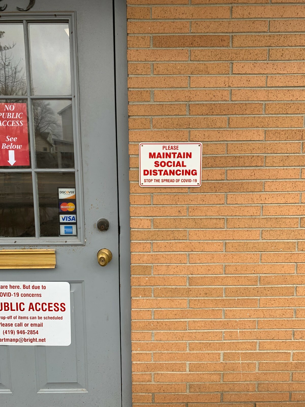 MASK & SOCIAL DISTANCING Compliance Sign Set – 10&Prime; x 7&Prime; Aluminum Signs