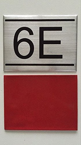 APARTMENT NUMBER SIGN -6E -BRUSHED ALUMINUM (2.25X3, Aluminium)-REF24-1027