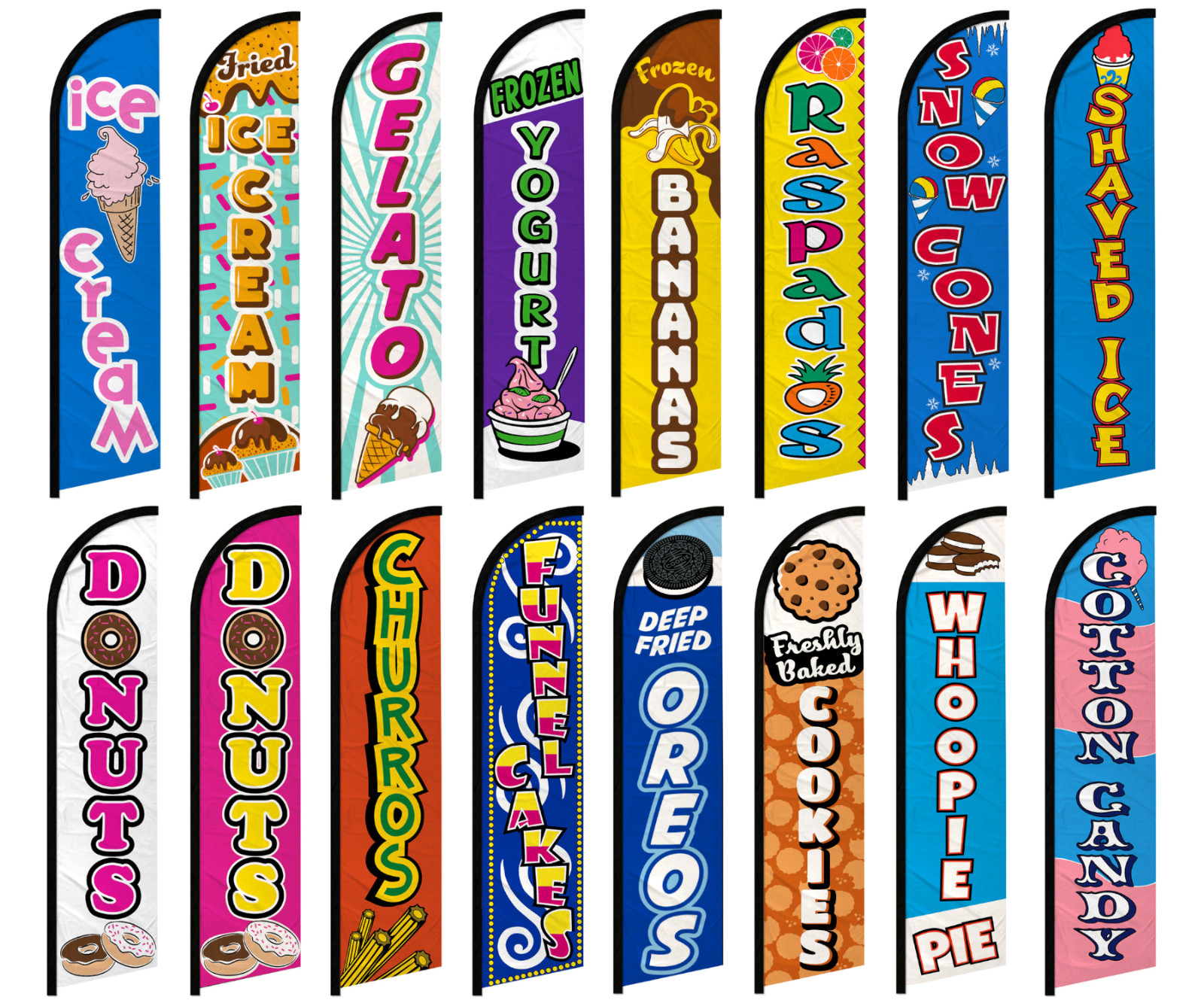 Dessert Full Curve Windless Swooper Flag Food Concessions