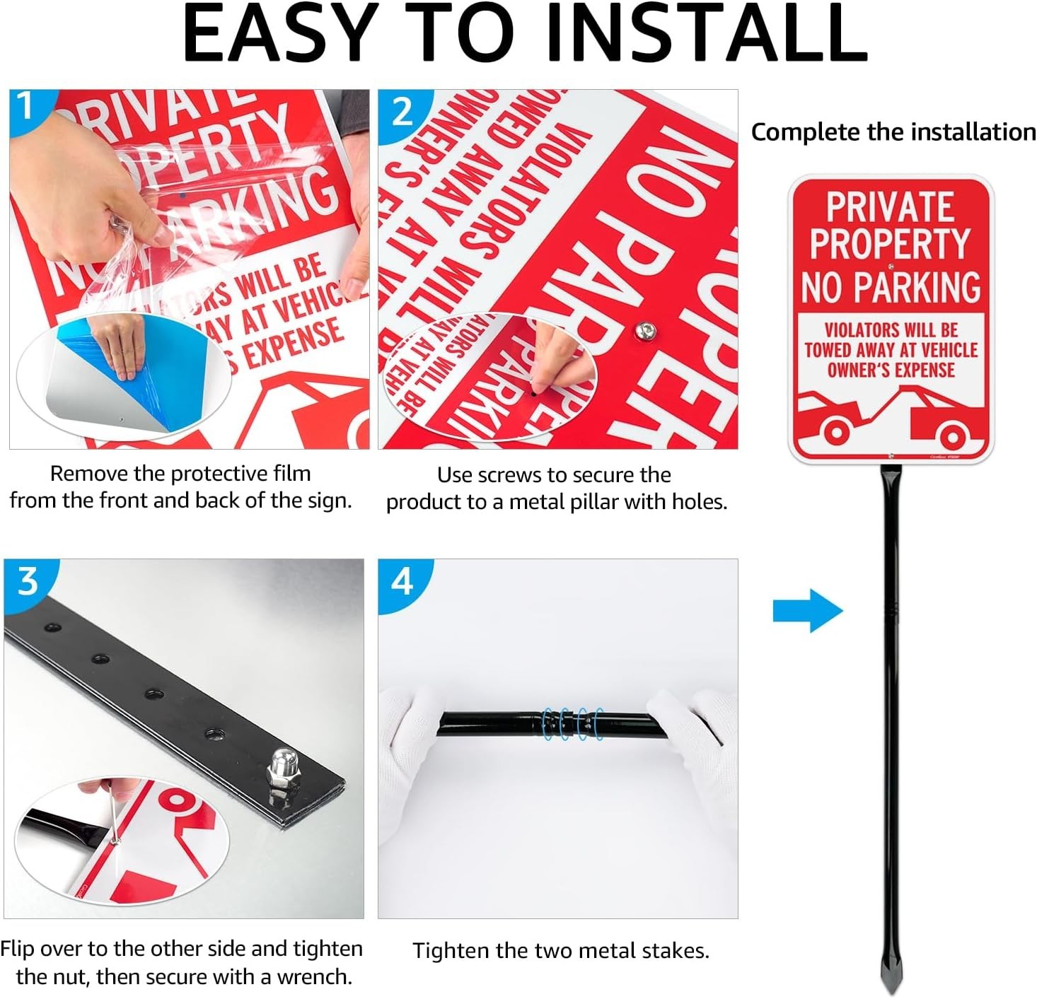 Reflective No Parking Signs 14&Prime;x10&Prime; – 2 Pack
