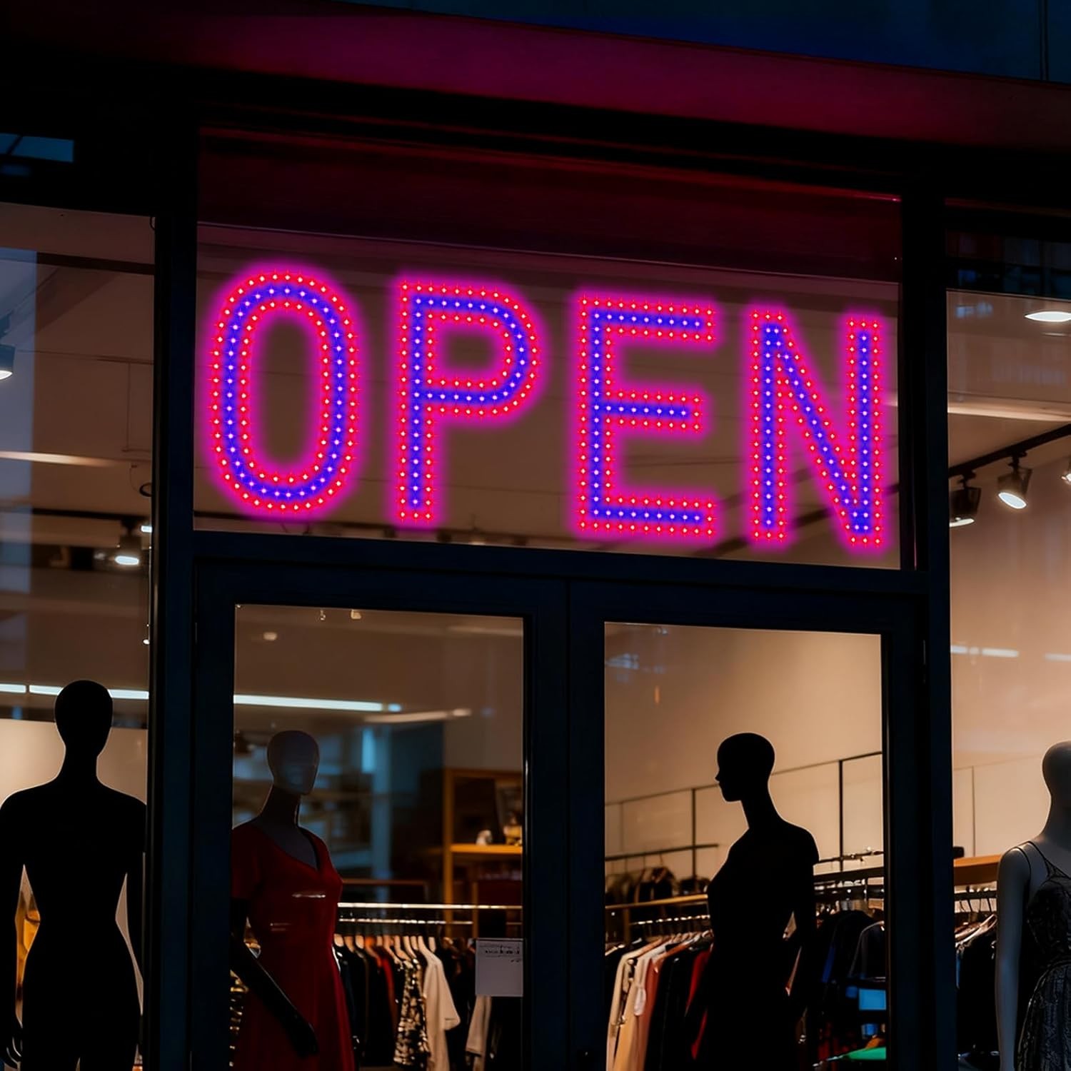Open For Business LED Sign 30×10 Ultra Bright Large Electric Open Facade Neon