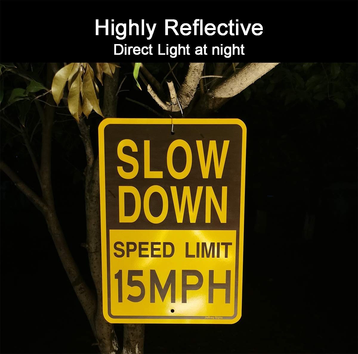 17×12 Inch Slow Down Speed Limit 15 MPH Sign Reflective Aluminum 2 PCS
