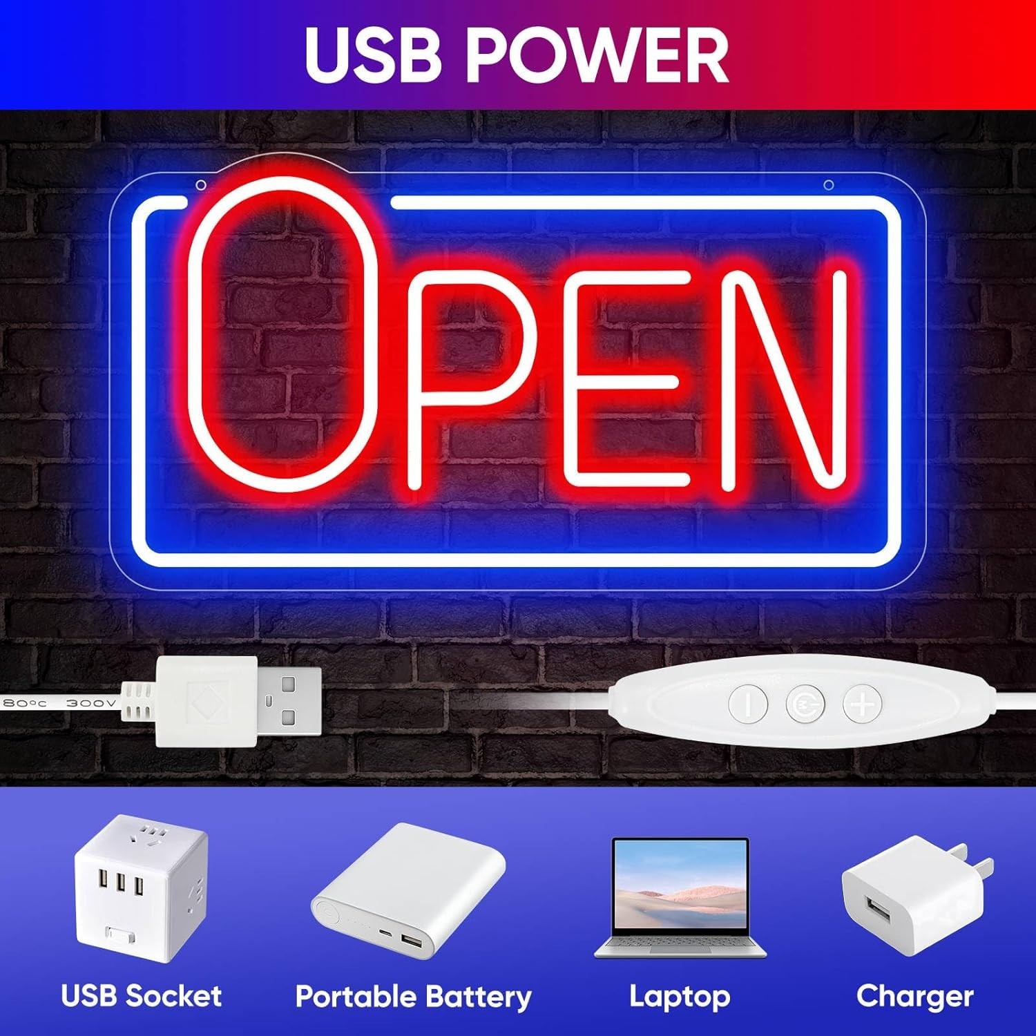 Led Neon Open Sign for Business Window, Light up Open Sign for Store Carteles L
