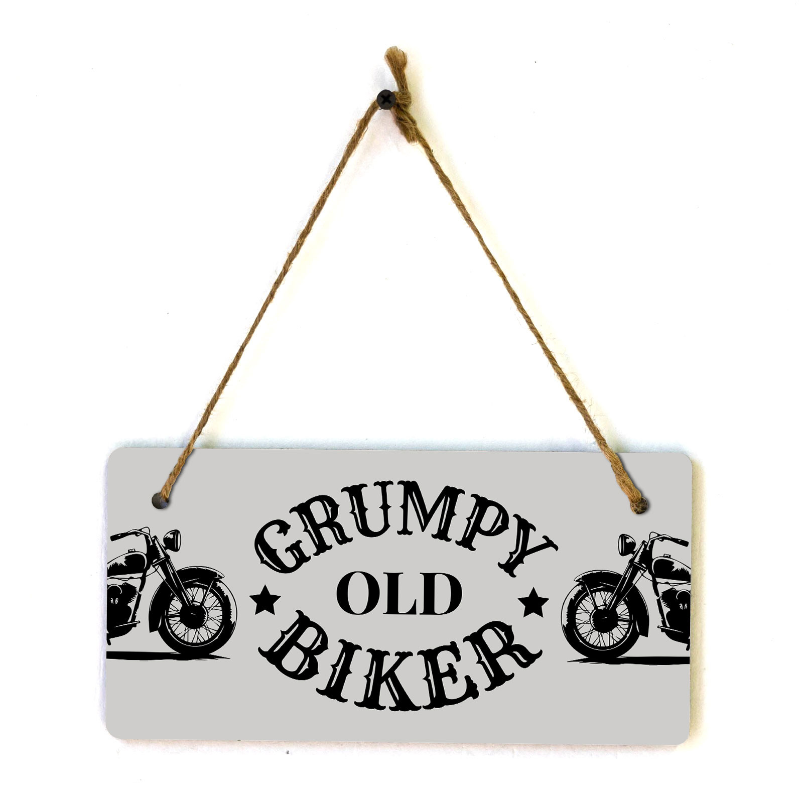 Grumpy Old Biker 5&Prime; x 10&Prime; Hanging Wall or Door Sign | Home Decor