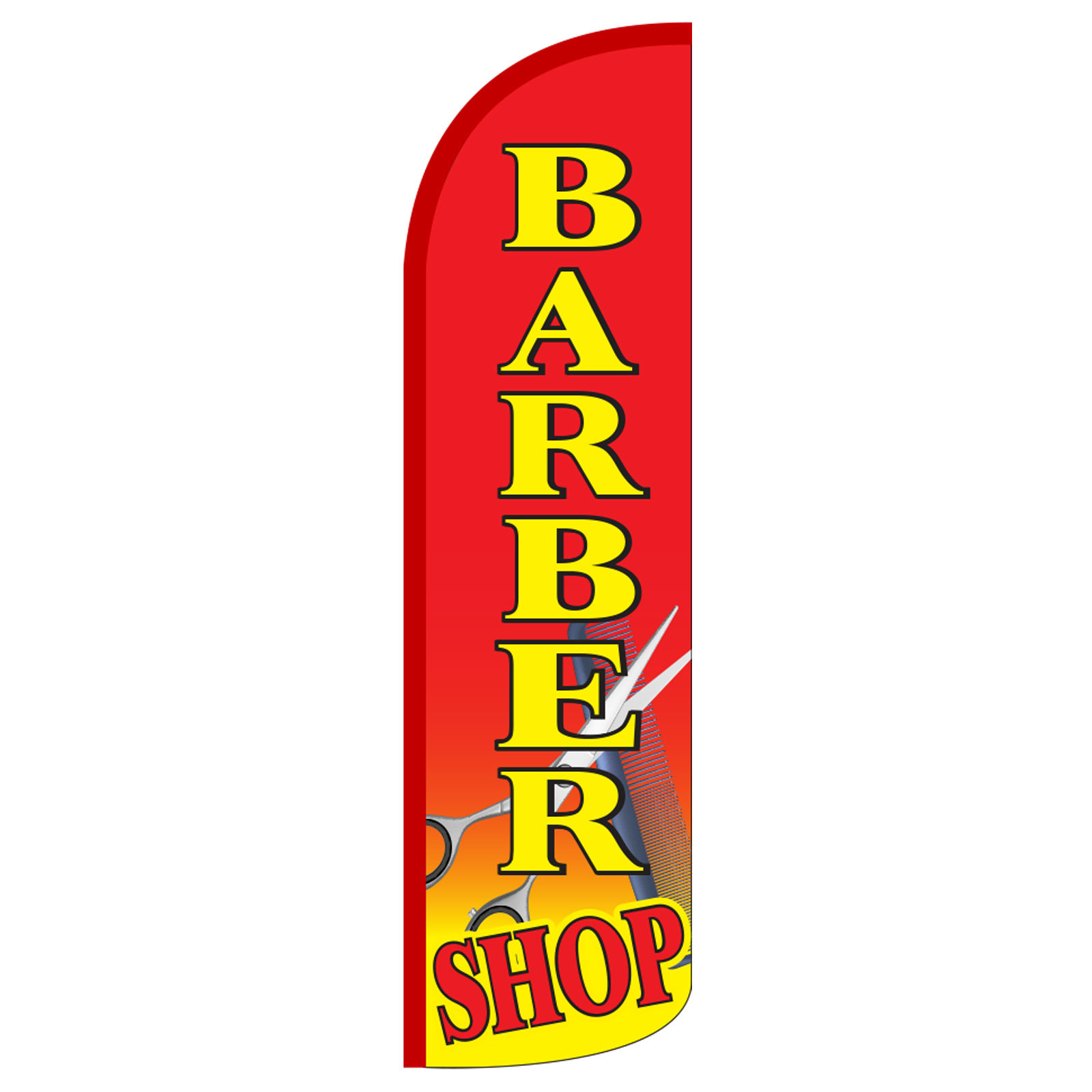 Barber Shop Red Windless Advertising Sign Feather Flag Only Banner 30% Wider