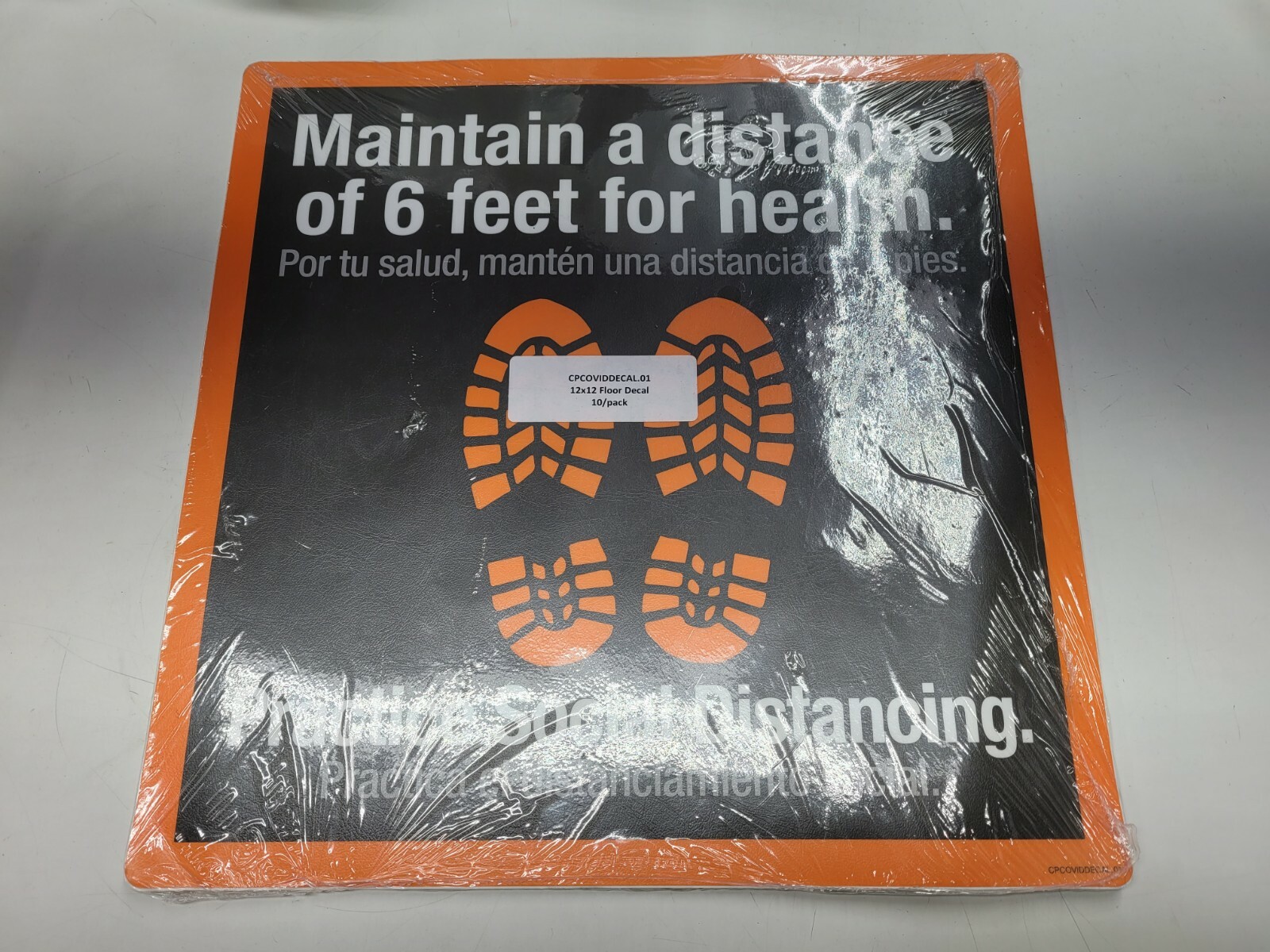10pk 12×12 Social Distancing Floor Decals