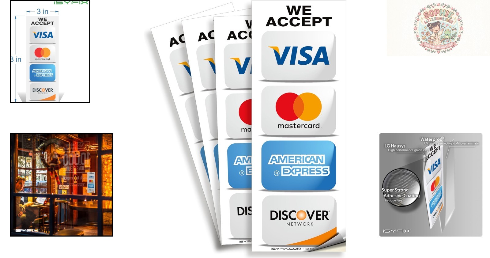 Self-Adhesive Credit Card Stickers – 3×8 Inch, Easy Install 4 Pack