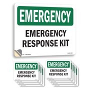 Response Kit OSHA Emergency Sign Metal, Plastic, Or Decal – 5 or 10 Pack