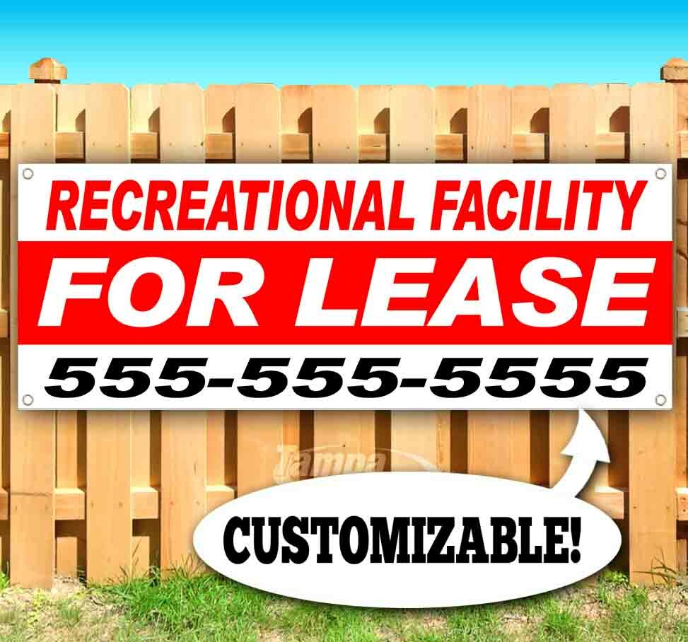 RECREATIONAL FACILITY FOR LEASE Advertising Vinyl Banner Flag Sign CUSTOM PH#