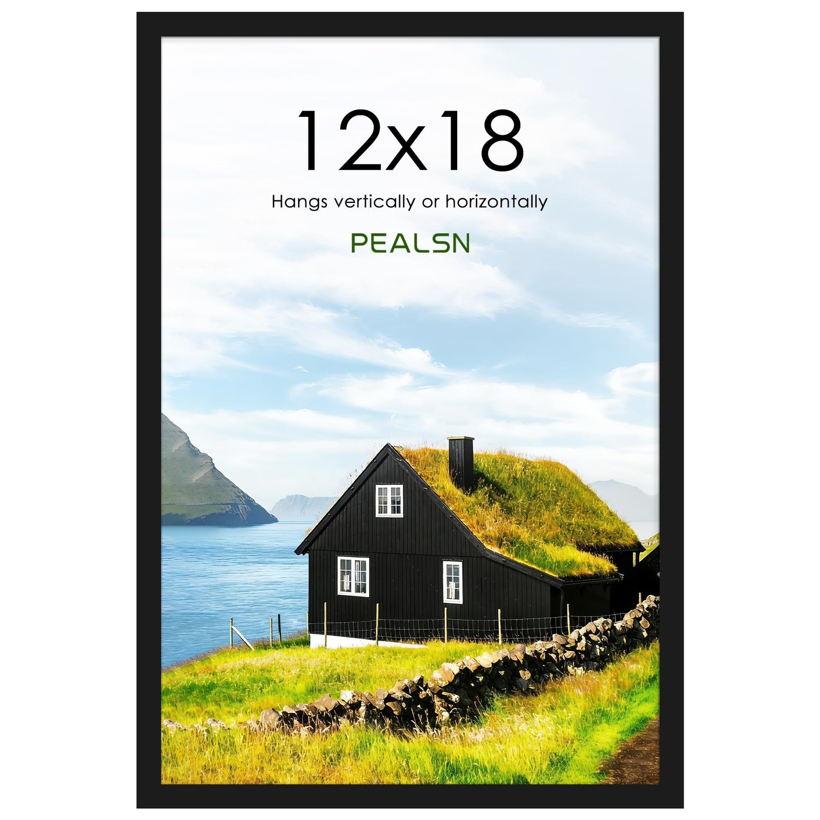 PEALSN 12×18 Picture Frame Black, Poster Frame for Wall Mounting Display Hori…