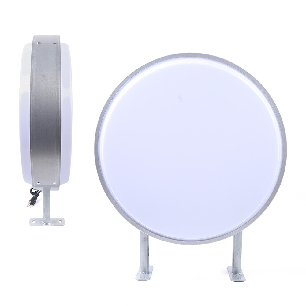 20&Prime; LED Double Sided Round Light Box Outdoor Sign Advertising Projecting Light