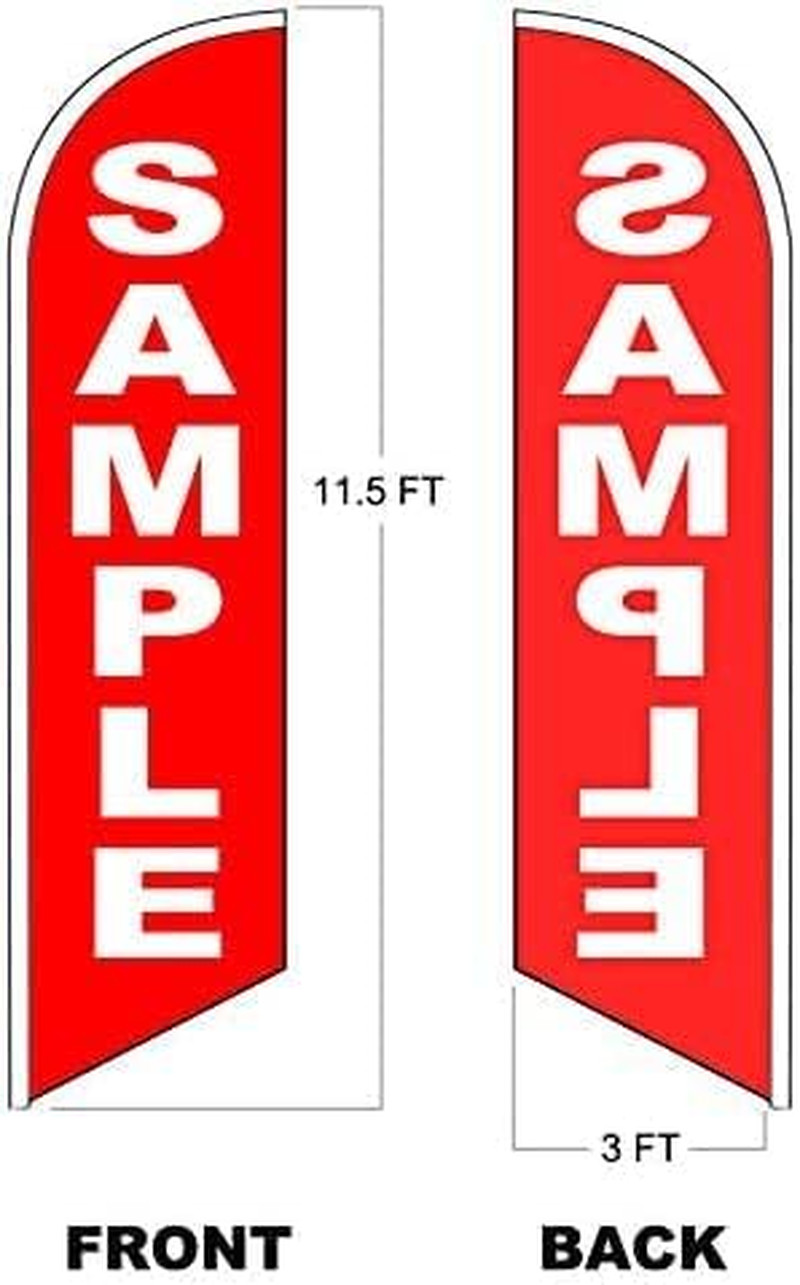 4 Less Co FUNNEL CAKES Swooper Feather Flag Windless Banner Sign 3×11.5 ft Tall