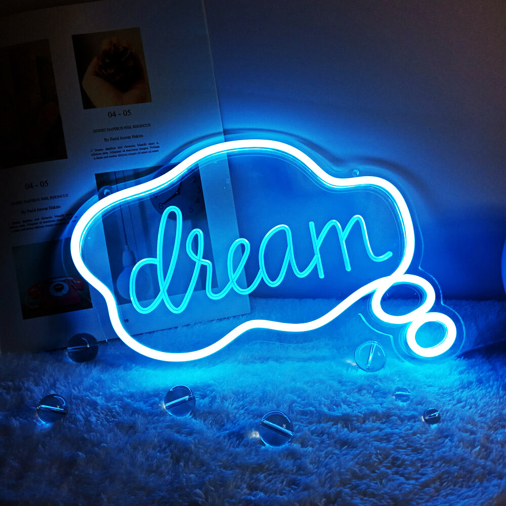 Qomolangma 12.2 » X 8.85 » Pink  Blue « Dream » LED Neon Sign