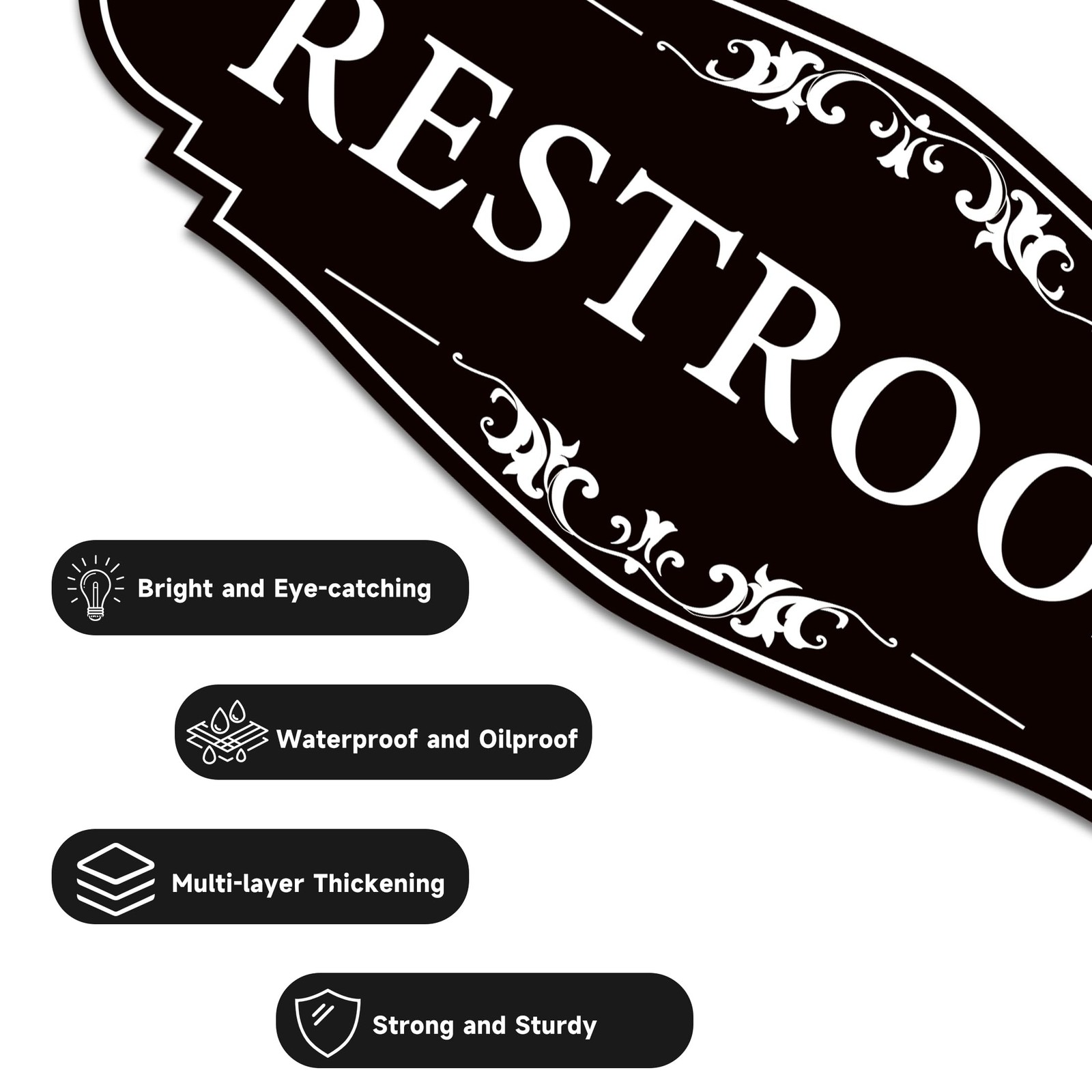 Restroom Sign for Business and Home，Self-adhesive Unisex 9IN,