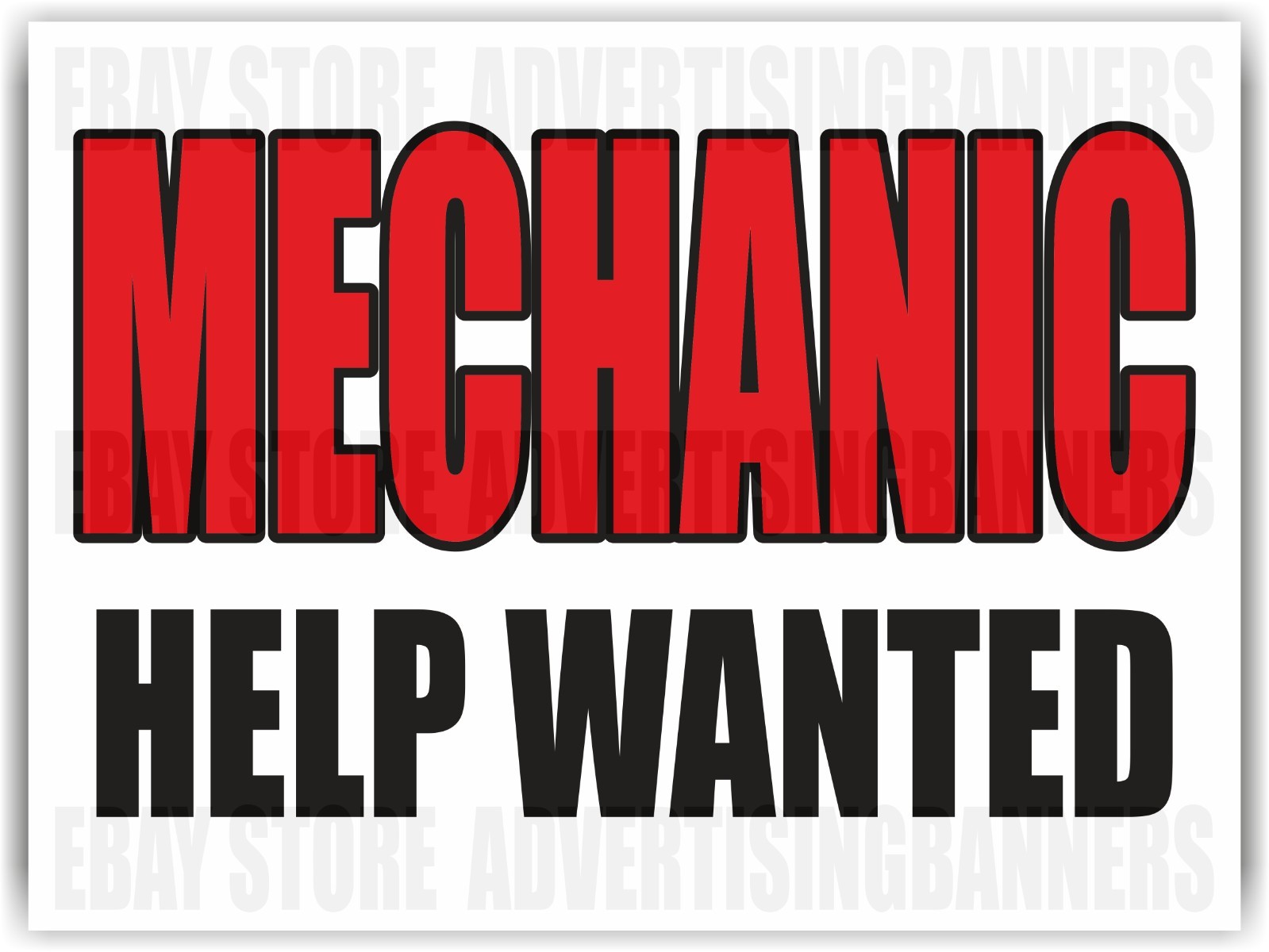 MECHANIC HELP WANTED Yard Sign with H-Stakes Repair Service Now Hiring Job Open